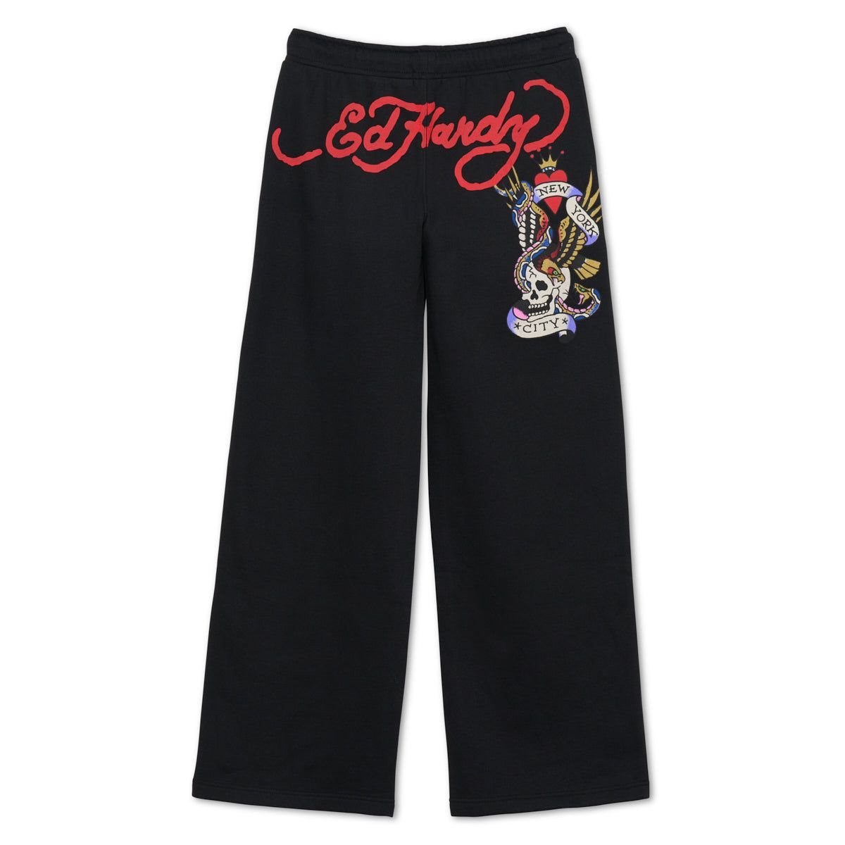 Spodnie Ed Hardy Nyc Skull Flare Sweatpants Damskie Czarne | LAHYMV752