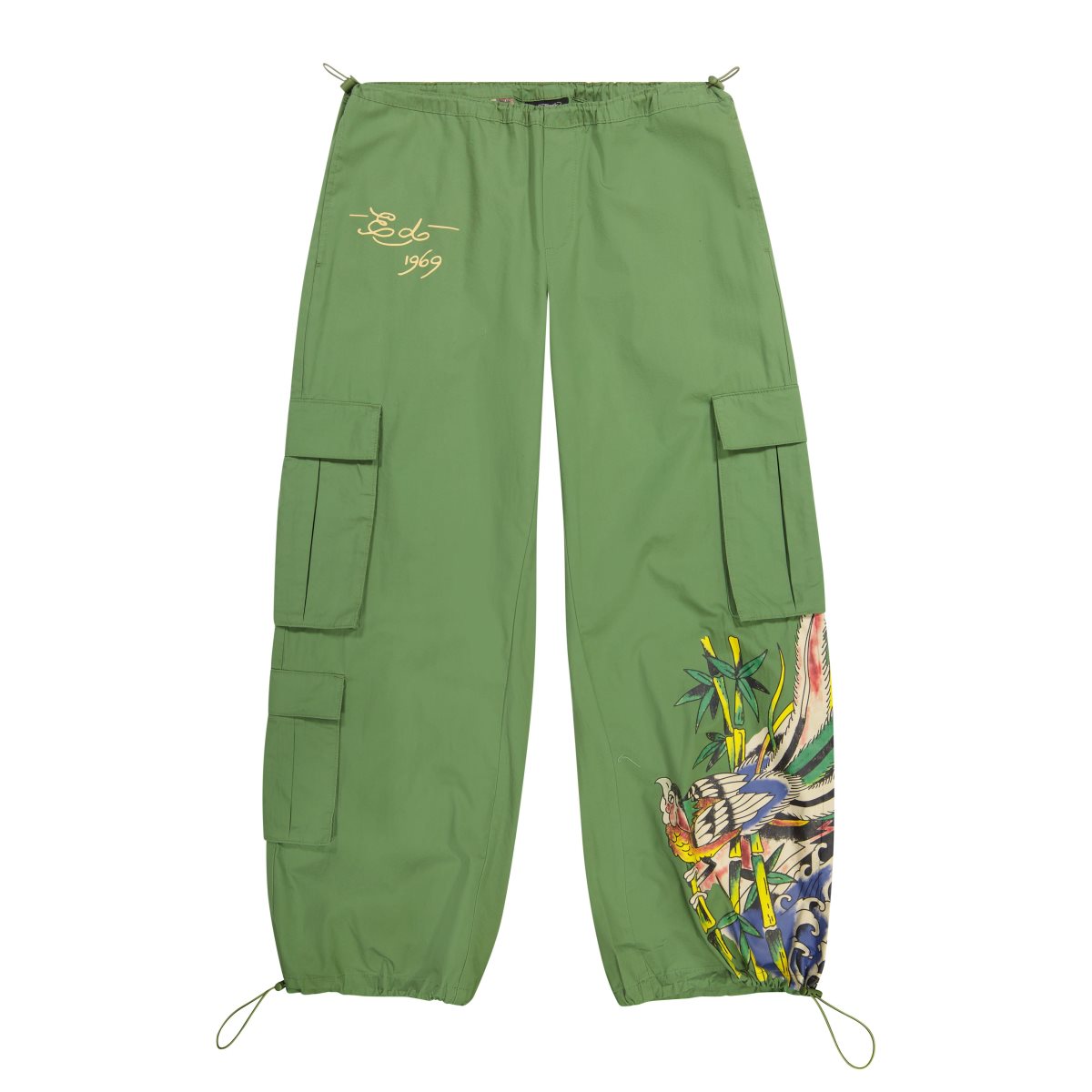 Spodnie Ed Hardy Peacock Poplin Cargo Pants Damskie Zielone | ARNJSK642