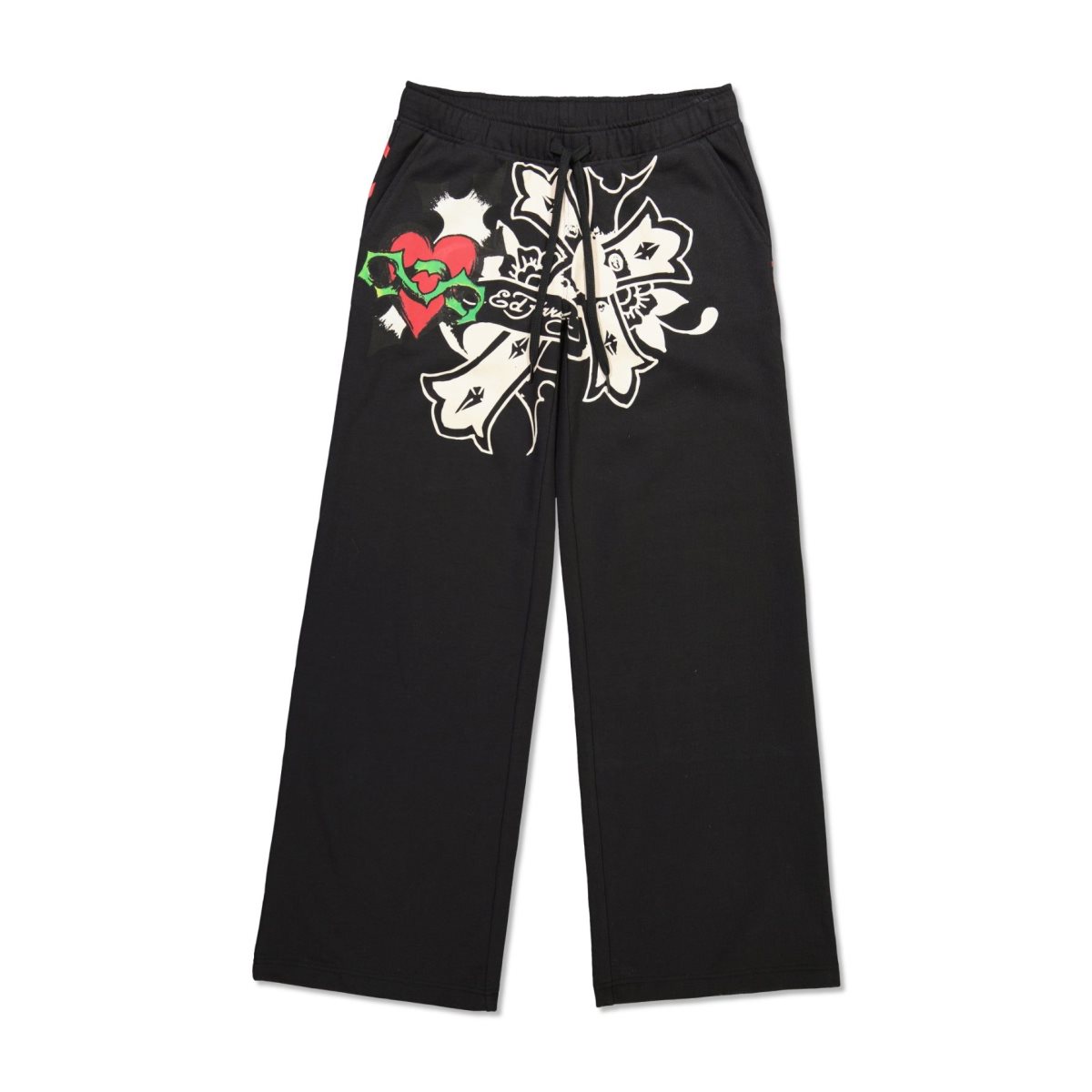 Spodnie Ed Hardy Sacred Heart Fleece Sweatpant Damskie Czarne | XMFBIP168