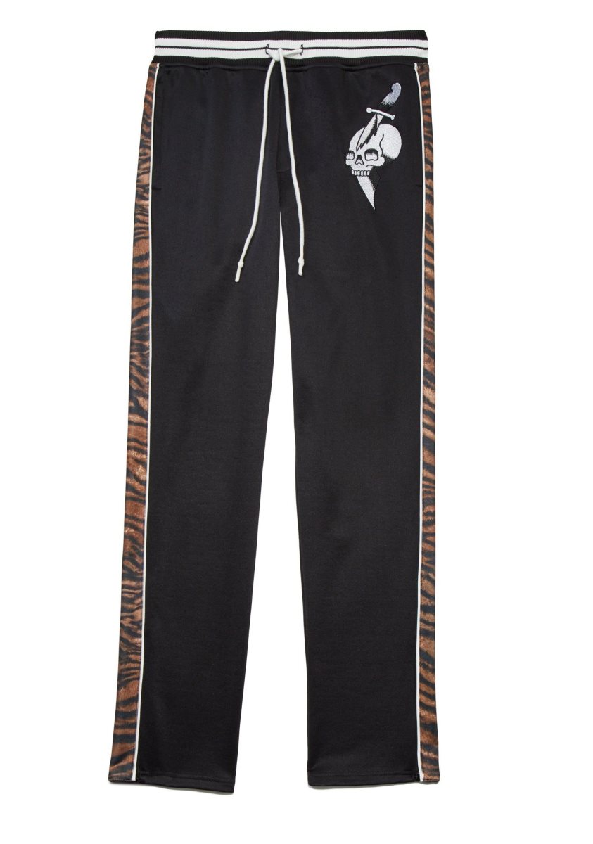Spodnie Ed Hardy Slim Fit Embellished Track Pant Męskie Czarne | AQOLWS537