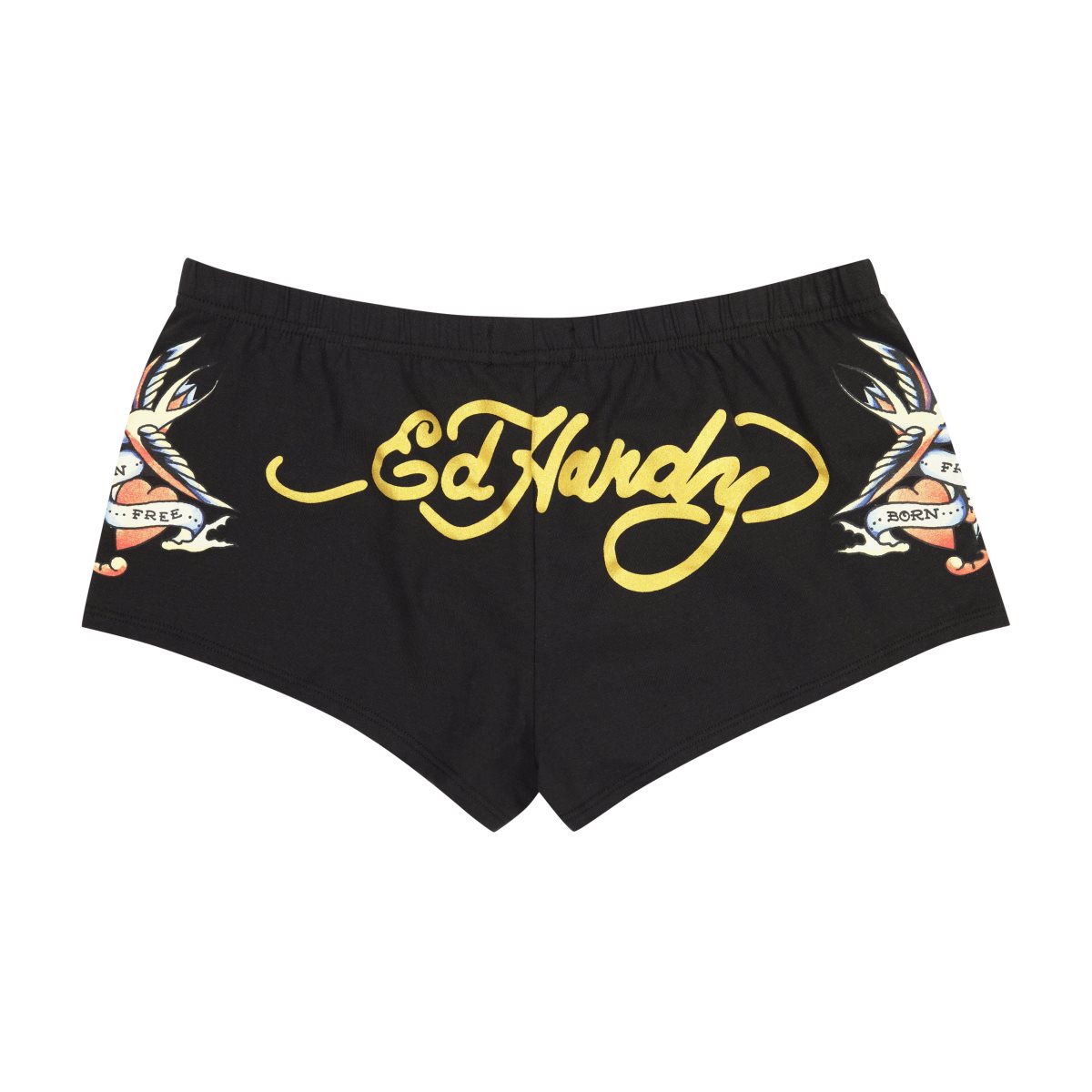 Spodnie Ed Hardy Swallow Booty Biker Shorts Damskie Czarne | YJRBSW341