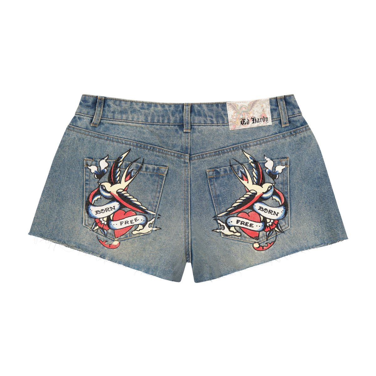 Spodnie Ed Hardy Swallow Denim Shorts Damskie Głęboka | QTPNWI012