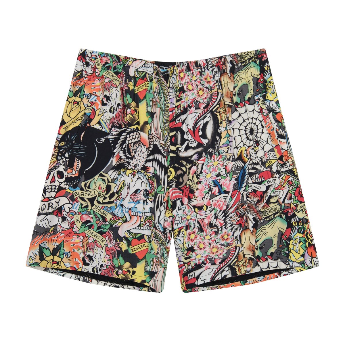 Spodnie Ed Hardy Tattoo Collage Short Męskie Kolorowe | JGVILS274