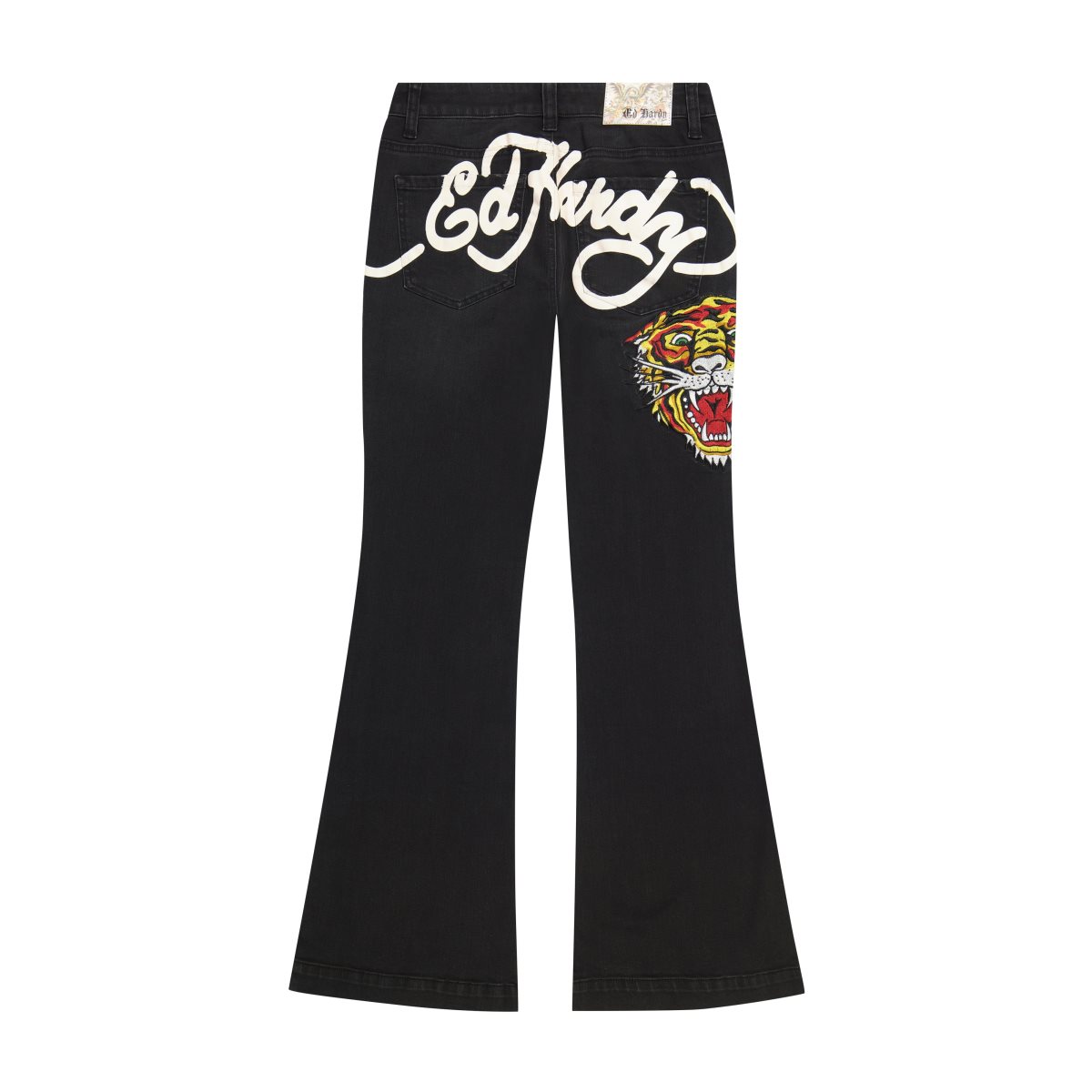 Spodnie Ed Hardy Tiger Head Slim Flare Jean Damskie Czarne | BOGHEZ257