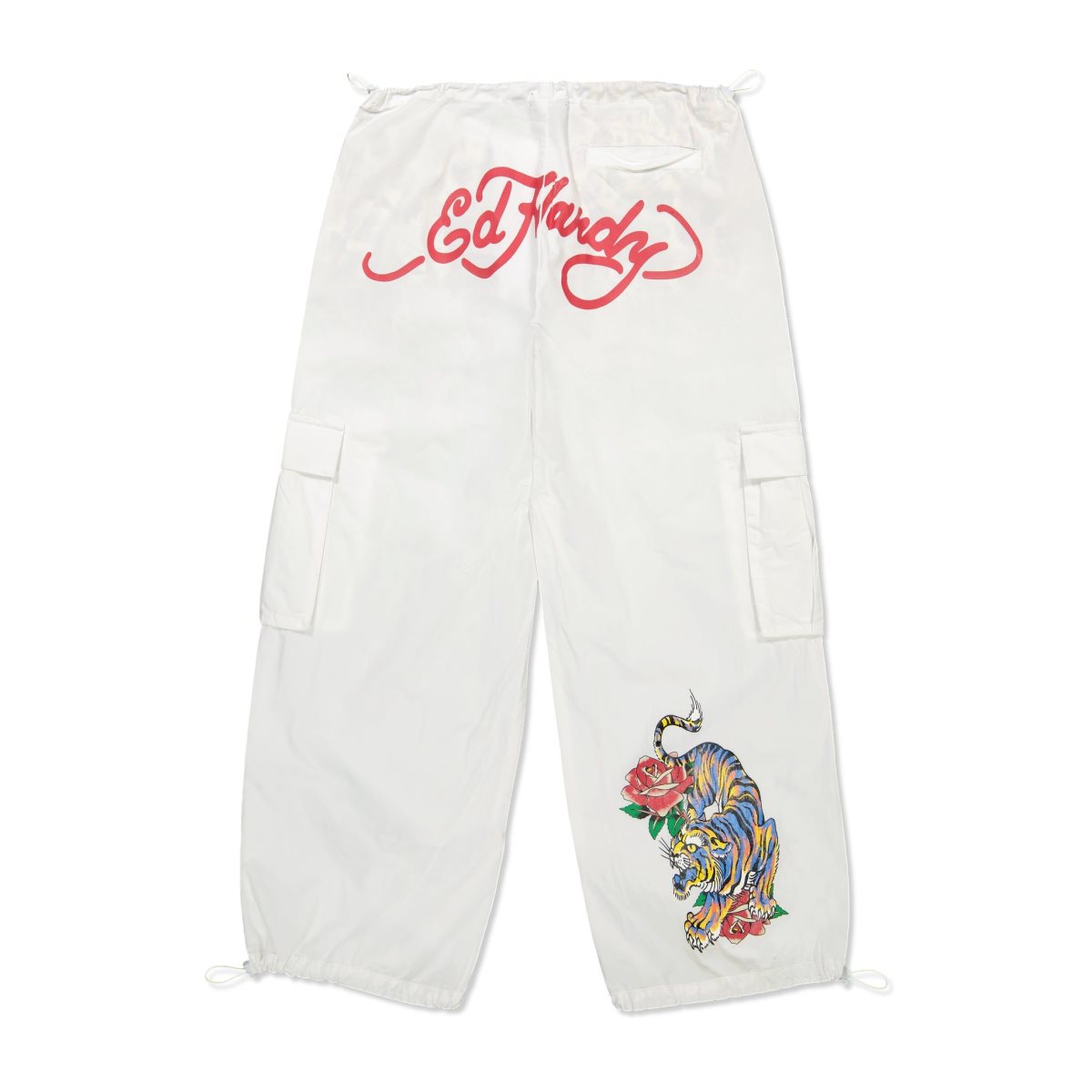 Spodnie Ed Hardy Tiger Rose Cargo Pant Damskie Białe | KIGRXO865