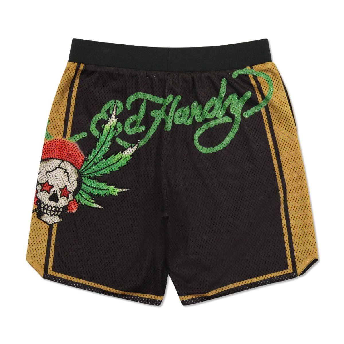Spodnie Ed Hardy Weed Skull Short Męskie Czarne | FNDJZB012