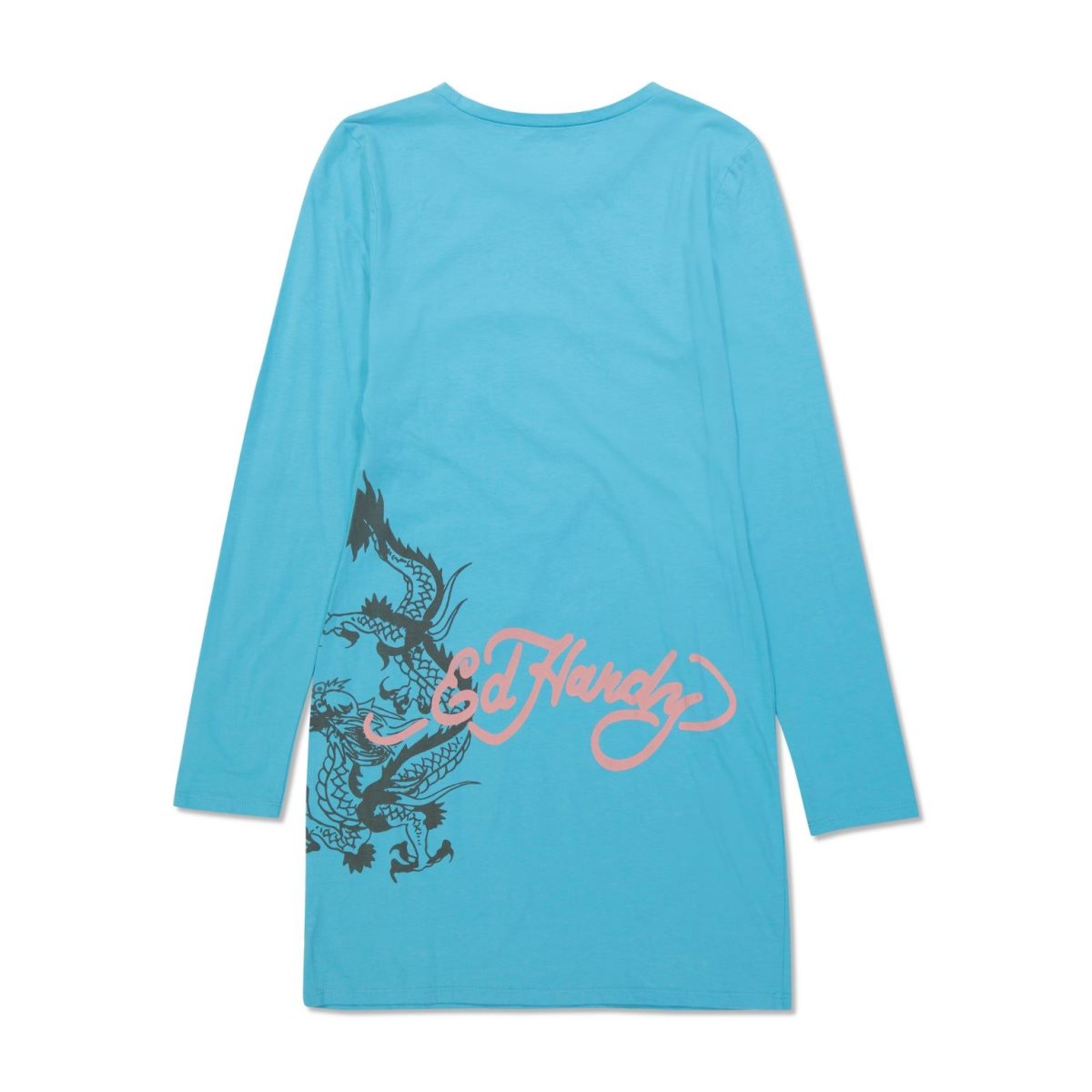 Sukienka Ed Hardy Battle Skull Baby Tee Long Sleeve Dress Damskie Głęboka Turkusowe | PFCJSU769