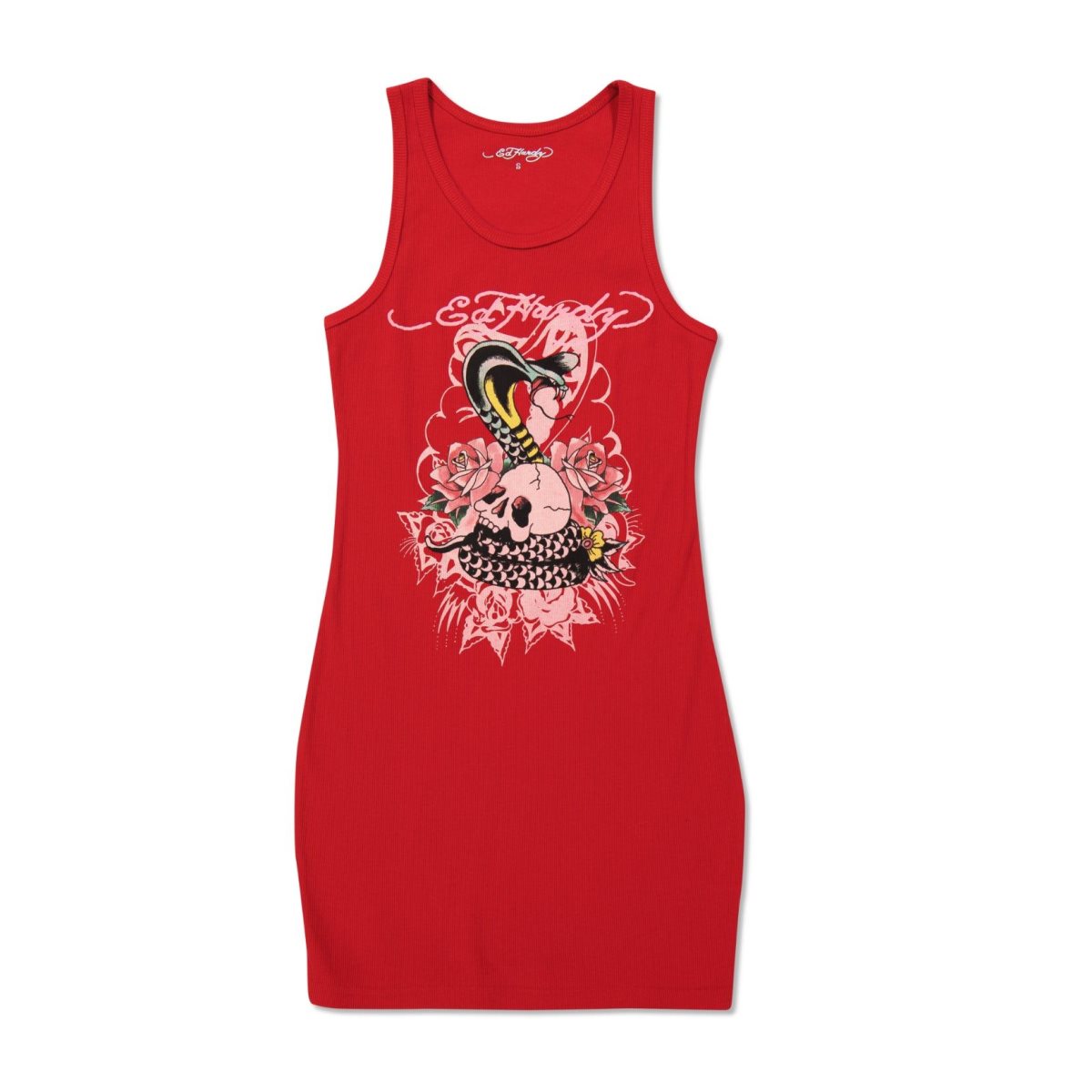 Sukienka Ed Hardy Cobra Rib Tank Dress Damskie Czerwone | FBNSQI814
