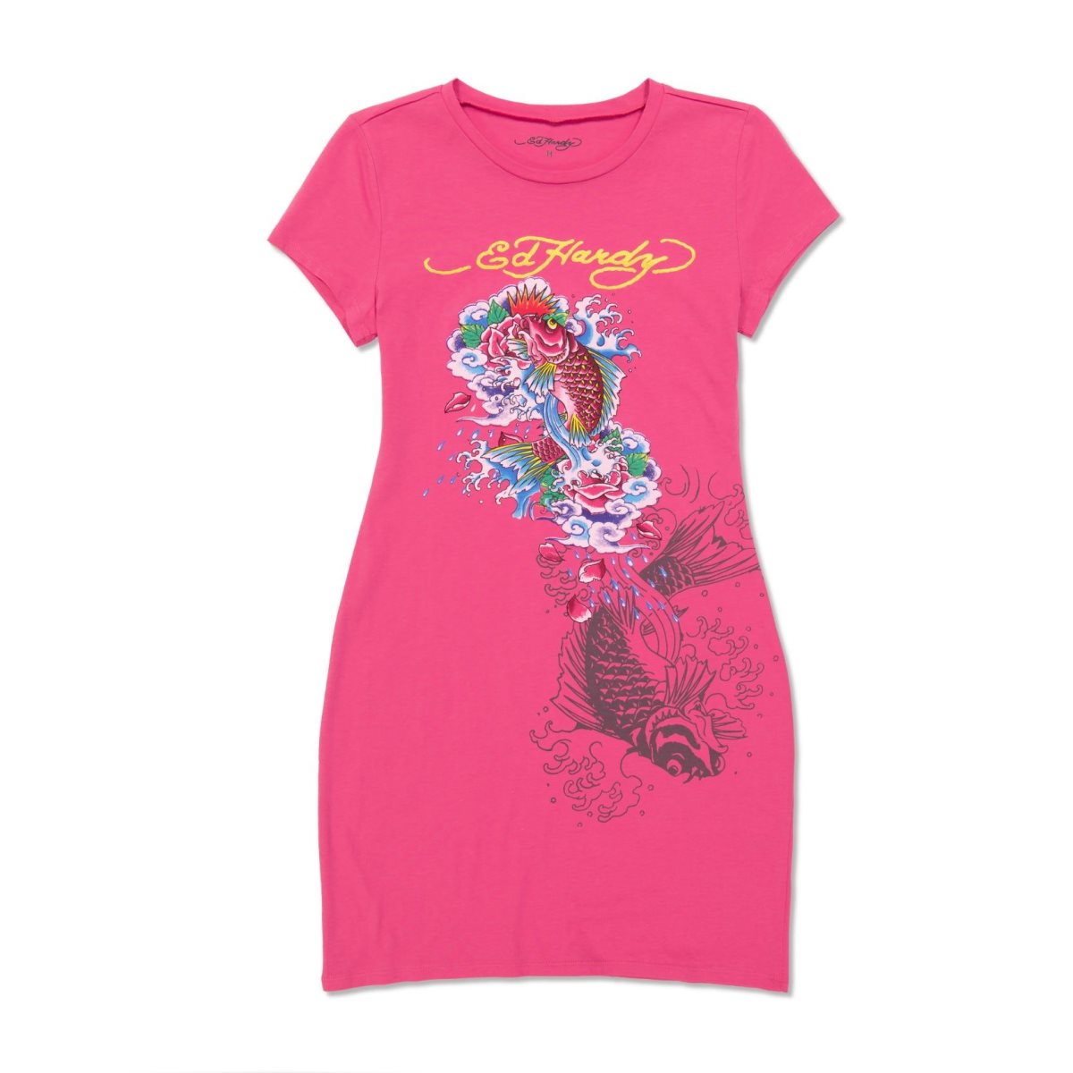 Sukienka Ed Hardy Koi Fish Baby Tee Dress Damskie Różowe | RWIYLK861