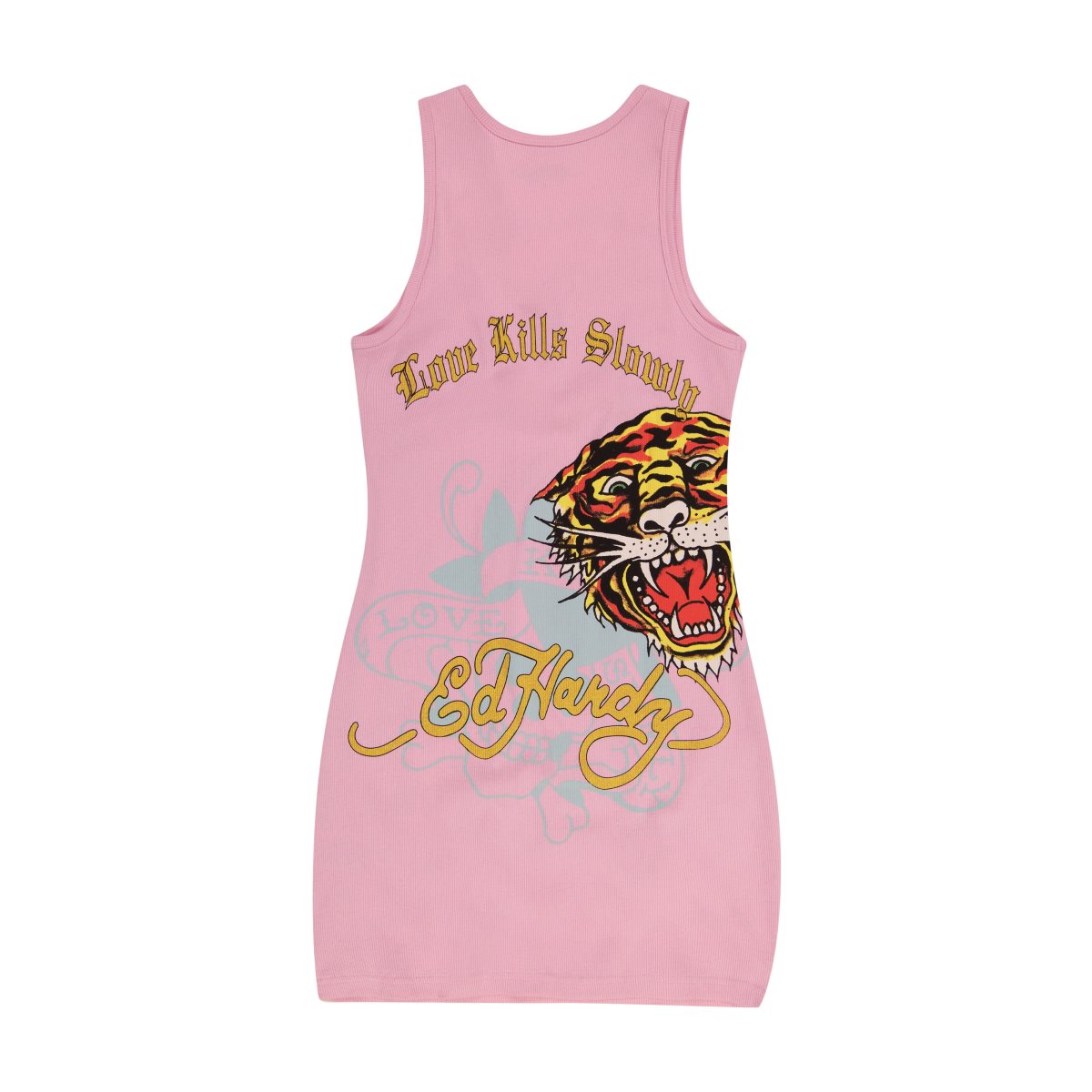 Sukienka Ed Hardy Retro Flash Rib Tank Dress Damskie Bubblegum | KRXOVQ709